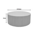 Τραπέζι σαλονιού Binero pakoworld γκρι μπεζ MGO Φ106x45εκ - Image 5