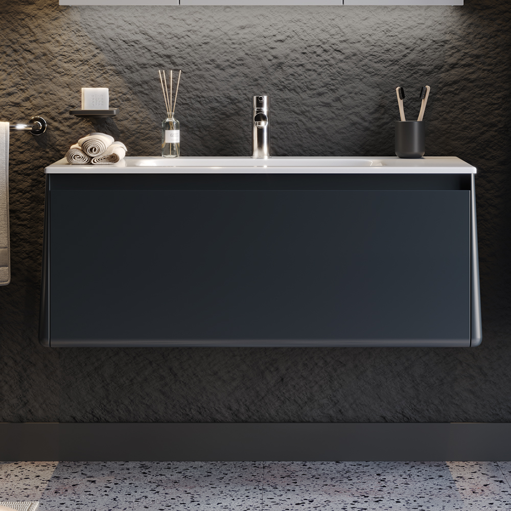 BELLA-100-ANTASIT-GRI Πάγκος BELLA Ανθρακί MDF 18mm Λάκα 100 S3BBEL100ANM101x46.5x46cm - Image 1