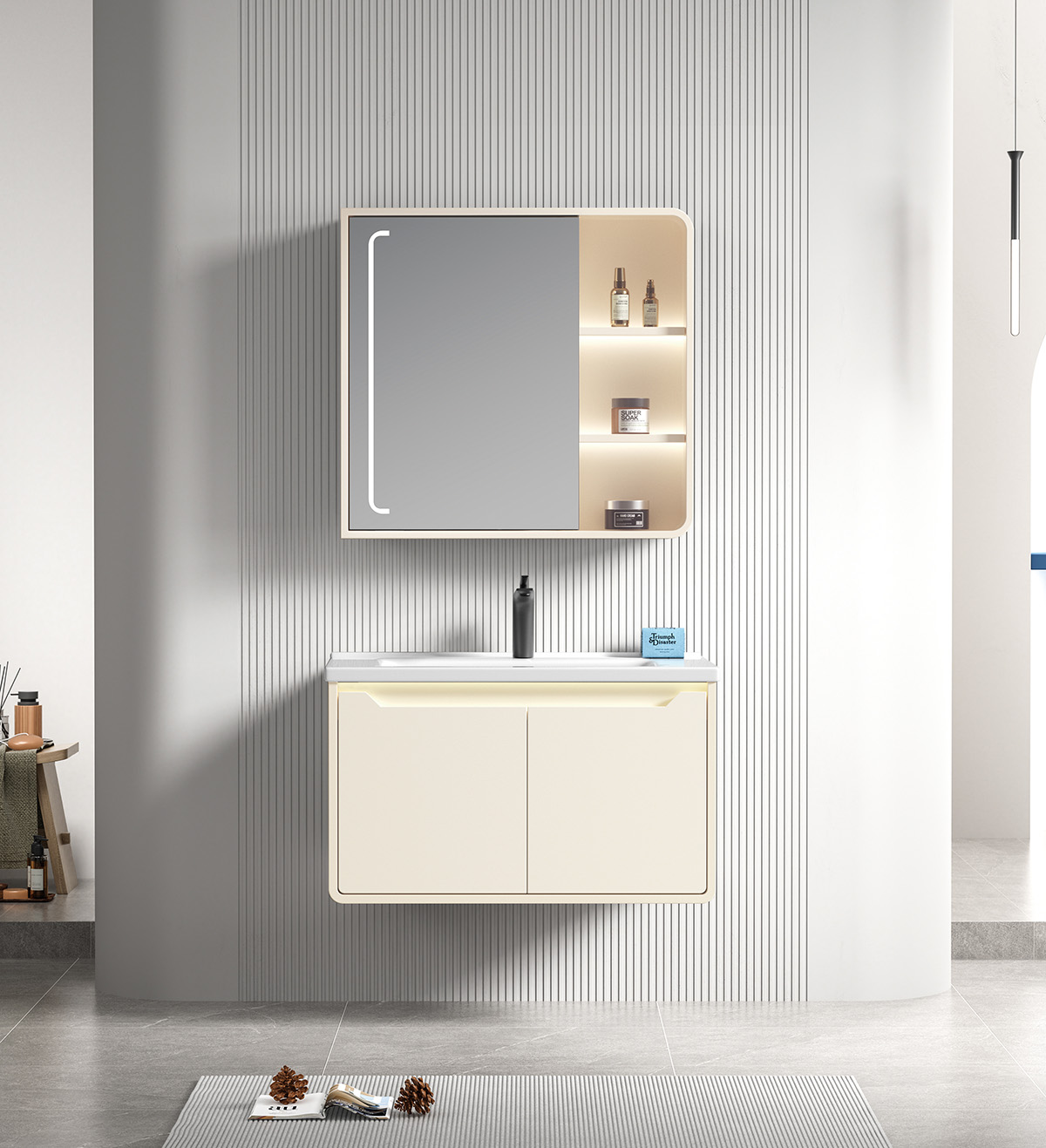 ECHO-80 ΣΕΤ ΜΠΑΝΙΟΥ ECHO 80cm χρ.SOFT LEMON - Image 1