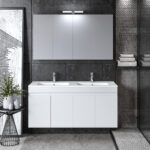 Σετ Επίπλου OMEGA 120 cm με Διπλό Νιπτήρα χρ.WHITE GLOSS 9SOM120GLNDW