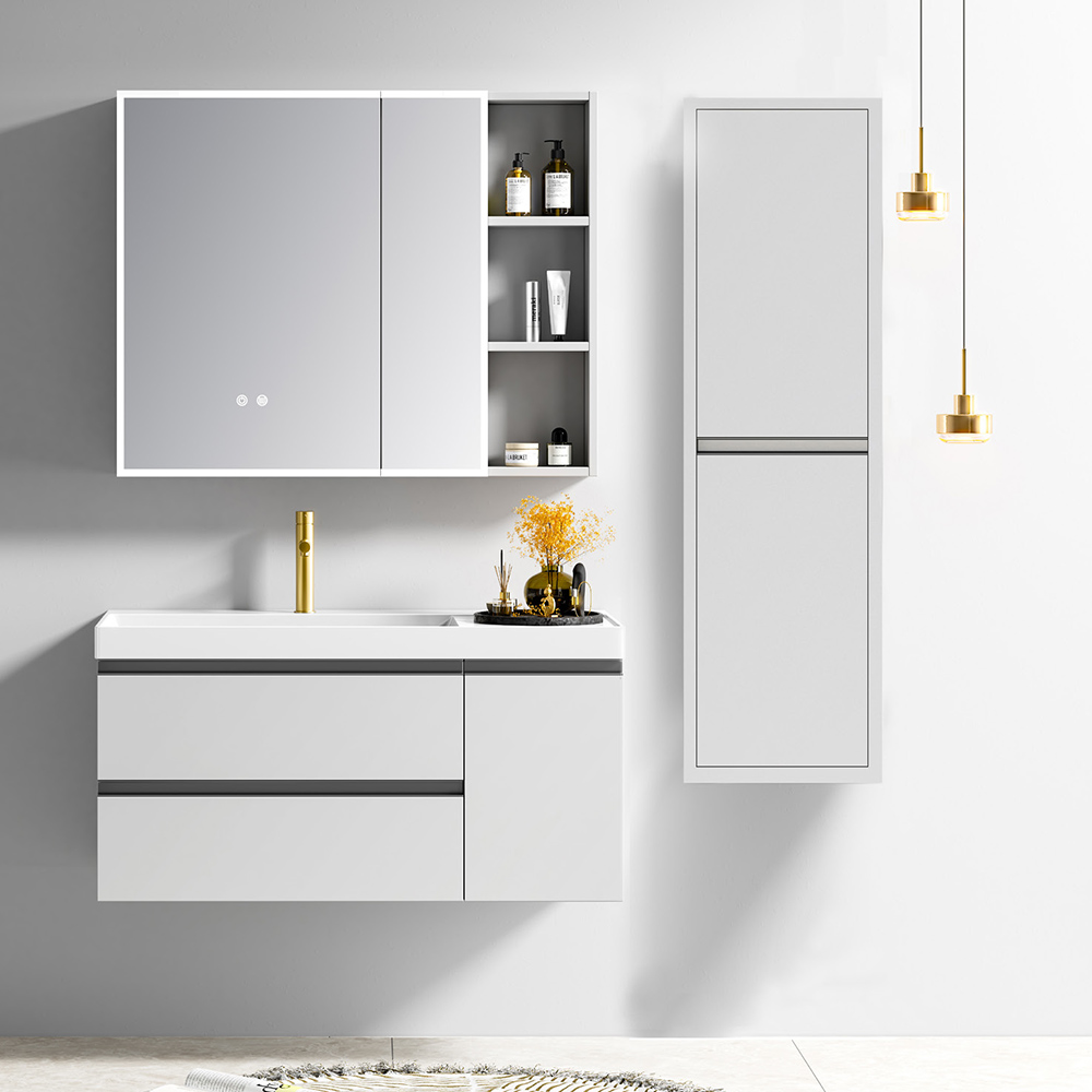 SARON-100 Σετ Επίπλου SARON 100cm Κόντρα Πλακέ Θαλάσσης (Plywood) χρ.LIGHT GREY 9SSAR100LGR - Image 1