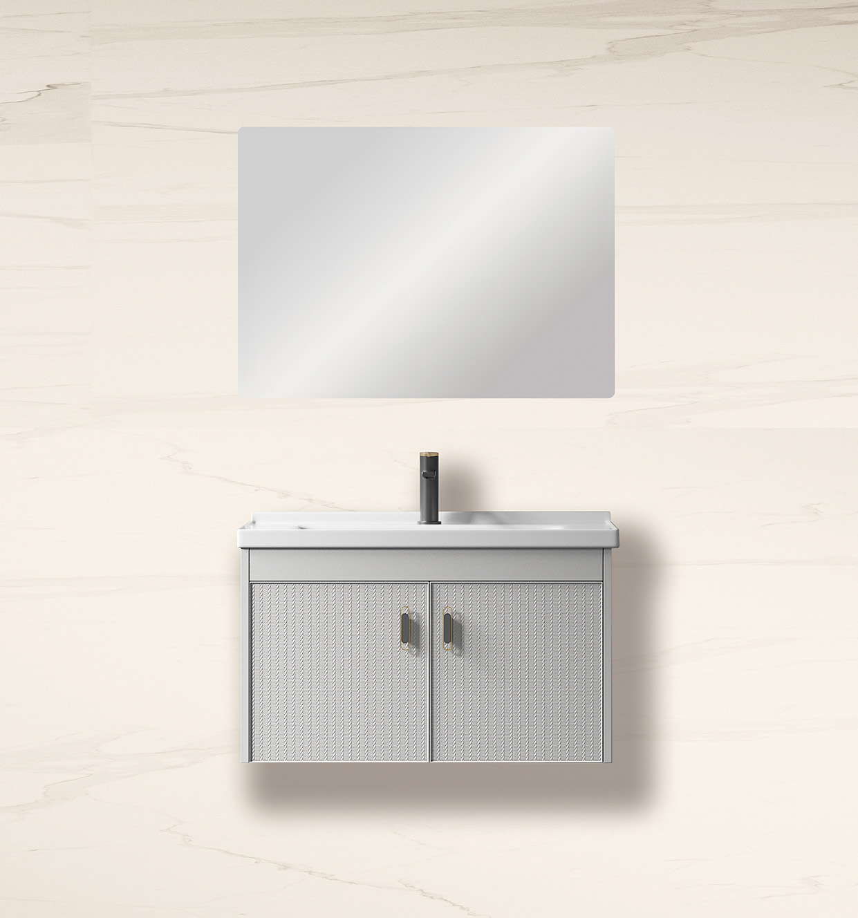 Thaleia-60-N-01 ΣΕΤ ΜΠΑΝΙΟΥ THALEIA 600x400mm χρ.SILVER GREY ΠΟΛΥΑΙΘΥΛΕΝΙΟ (HDPE High Density) - Image 1