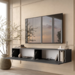 Επιτοίχιο έπιπλο τηλεόρασης LN2 Ανθρακί 180x30x31,6cm - Image 2