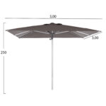ΟΜΠΡΕΛΑ ΕΠΑΓΓΕΛΜΑΤΙΚΗ GLADELL 3X3m HM6604.01 ΓΚΡΙ ΠΑΝΙ-ΑΝΟΔΙΩΜΕΝΟ ΑΛΟΥΜΙΝΙΟ - Image 2