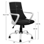 ΚΑΡΕΚΛΑ ΓΡΑΦΕΙΟΥ MALFOI HM1053.01 ΜΑΥΡO MESH & ΠΟΔΙ ΜΕΤΑΛΛΙΚΟ 58x59x103 εκ. - Image 2