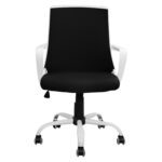 ΚΑΡΕΚΛΑ ΓΡΑΦΕΙΟΥ MALFOI HM1053.01 ΜΑΥΡO MESH & ΠΟΔΙ ΜΕΤΑΛΛΙΚΟ 58x59x103 εκ. - Image 3