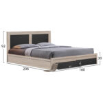 ΚΡΕΒΑΤΙ CAPRI HM312.04 ΜΕ 2 ΣΥΡΤΑΡΙΑ SONOMA-ΓΚΡΙ ΓΙΑ ΣΤΡΩΜΑ 150x200εκ. - Image 3