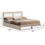 ΚΡΕΒΑΤΙ CAPRI HM312.06 ΜΕ 2 ΣΥΡΤΑΡΙΑ SONAMA ΛΕΥΚΟ ΓΙΑ ΣΤΡΩΜΑ 150x200 εκ. - Image 3