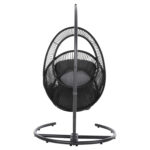 ΚΡΕΜΑΣΤΗ ΦΩΛΙΑ RULER HM6083 ΜΑΥΡΟ ΜΕΤΑΛΛΟ ΚΑΙ ΣΥΝΘ.RATTAN-ΓΚΡΙ ΜΑΞΙΛΑΡΙ 120x110x190Υ - Image 6