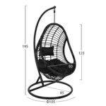 ΚΡΕΜΑΣΤΗ ΠΟΛΥΘΡΟΝΑ ΦΩΛΙΑ CALLIE HM5541.02 ΜΕ ΜΑΥΡΟ WICKER & ΜΑΞΙΛΑΡΙΑ Φ105Χ195Υ εκ. - Image 2