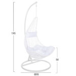 ΚΡΕΜΑΣΤΗ ΠΟΛΥΘΡΟΝΑ ΦΩΛΙΑ MILLIE HM5996.03 ΜΕΤΑΛΛΟ-ΣΥΝΘ.RATTAN ΛΕΥΚΟ Φ95x195Υεκ. - Image 2