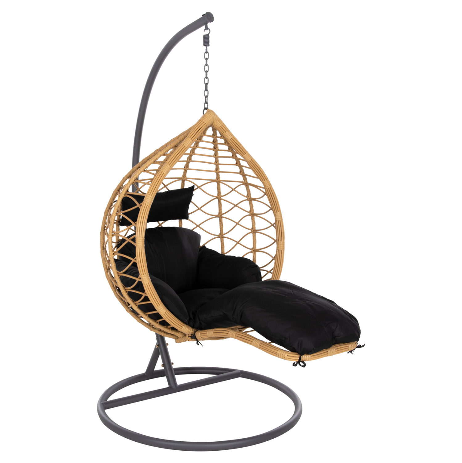 moni-kremasti-folia-me-ypopodio-fb957550 ΜΟΝΗ ΚΡΕΜΑΣΤΗ ΦΩΛΙΑ ME ΥΠΟΠΟΔΙΟ GRACIE HM5755.02 ΜΠΕΖ ΣΥΝΘ.RATTAN-ΓΚΡΙ ΜΕΤΑΛ.ΣΚΕΛΕΤΟΣ Φ104x200Υεκ - Image 1