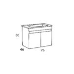 Σετ Έπιπλο Μπάνιου OMEGA GREY OAK 75 9SOM075GO0 Πάγκο 72x44x60cm - Image 7