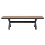 ΠΑΓΚΑΚΙ ΑΛΟΥΜΙΝΙΟΥ TAWNEE HM6038.01 ΑΝΘΡΑΚΙ ΜΕ POLYWOOD ΚΑΘΙΣΜΑ ΣΕ ΦΥΣΙΚΟ ΧΡΩΜΑ 150x36x45Υεκ. - Image 3