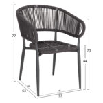 ΠΟΛΥΘΡΟΝΑ ΑΛΟΥΜΙΝΙΟΥ EULO HM5783.21 ΓΚΡΙ-TWISTED RATTAN ΓΚΡΙ 57x63x77Υεκ. - Image 2