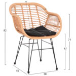 ΣΕΤ ΕΞΩΤ.ΧΩΡΟΥ 5ΤΜΧ ALLEGRA HM21027 ΣΕ ΜΠΕΖ & ΜΑΥΡΟ ΧΡΩΜΑ WICKER-ΜΕΤΑΛΛΟ - Image 3