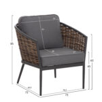ΣΕΤ ΣΑΛΟΝΙ 4ΤΜΧ CASSIAN HM6552.01 ΑΛΟΥΜΙΝΙΟ & ΜΑΞΙΛΑΡΙΑ ΓΚΡΙ-ΜΠΕΖ P.E.RATTAN - Image 3