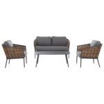 ΣΕΤ ΣΑΛΟΝΙ 4ΤΜΧ CASSIAN HM6552.01 ΑΛΟΥΜΙΝΙΟ & ΜΑΞΙΛΑΡΙΑ ΓΚΡΙ-ΜΠΕΖ P.E.RATTAN - Image 6