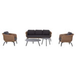 ΣΕΤ ΣΑΛΟΝΙ 5ΤΜΧ STERN HM6555.01 ΓΚΡΙ ΑΛΟΥΜΙΝΙΟ & OLEFIN--TWIST WICKER ΣΕ ΦΥΣΙΚΟ - Image 5