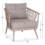 ΣΕΤ ΣΑΛΟΝΙ ΕΞ.ΧΩΡΟΥ 4 ΘΕΣΕΩΝ WILLA HM6505.02 ΑΛΟΥΜΙΝΙΟ-ΣΧΟΙΝΙ ΜΠΕΖ--ΜΑΞΙΛΑΡΙΑ ΓΚΡΙ - Image 3