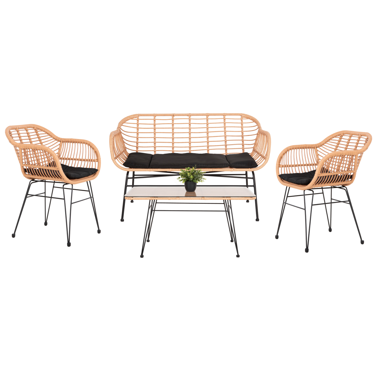 set-saloni-exoterikoy-choroy-4tmch-fb921 ΣΕΤ ΣΑΛΟΝΙ ΕΞΩΤΕΡΙΚΟΥ ΧΩΡΟΥ 4ΤΜΧ ALLEGRA HM21052 WICKER-ΜΕΤΑΛΛΟ - Image 1
