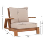 ΣΕΤ ΣΑΛΟΝΙ LOUNGE 4ΤΜΧ MIREX HM6521 ΞΥΛΟ ΑΚΑΚΙΑΣ--ΠΟΛΥΕΣΤΕΡΙΚΑ ΜΑΞΙΛΑΡΙΑ ΕΚΡΟΥ - Image 3