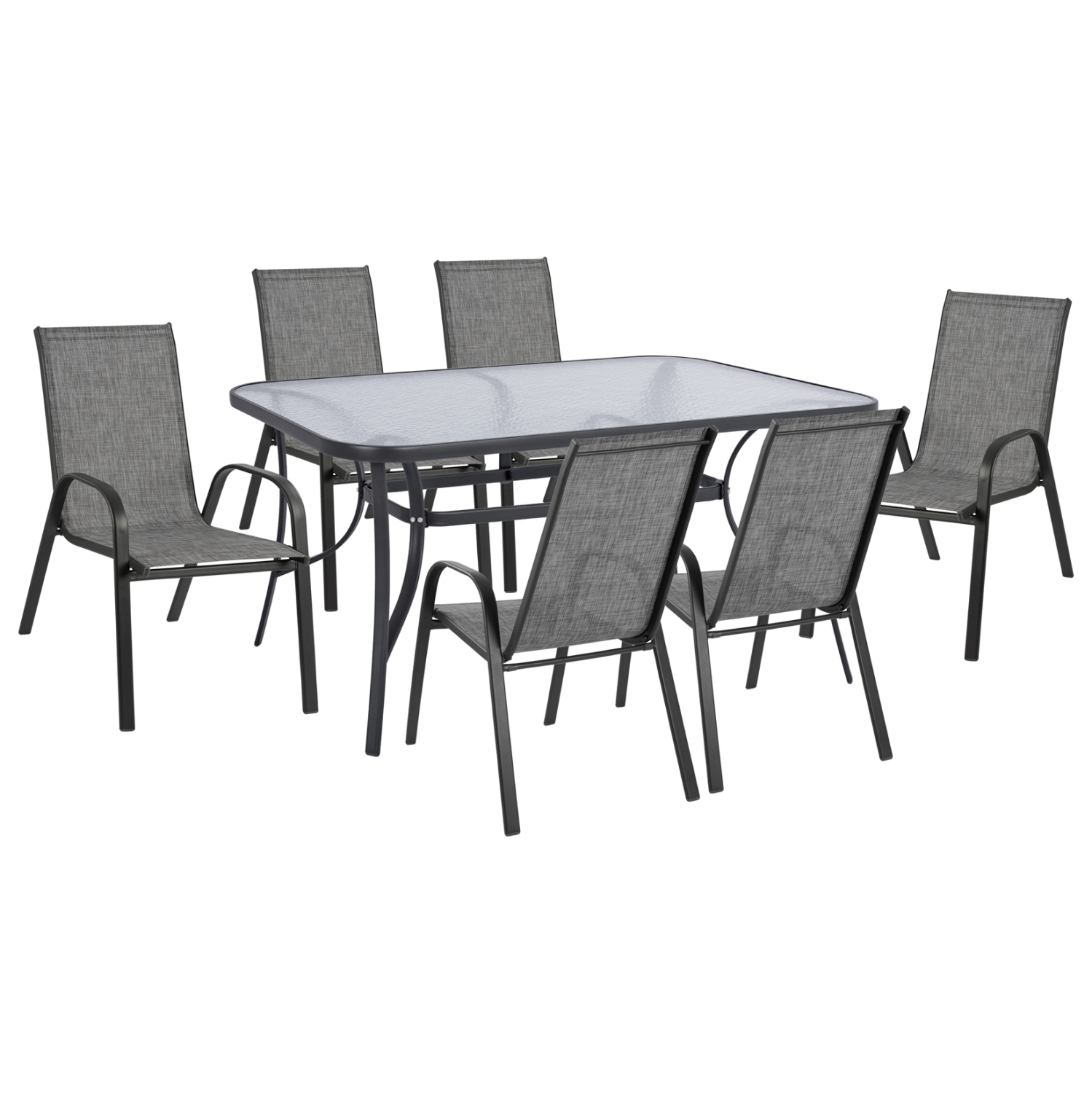 set-trapezaria-7tmch-1-trapezi-150ch906k ΣΕΤ ΤΡΑΠΕΖΑΡΙΑ 7ΤΜΧ 1 ΤΡΑΠΕΖΙ 150Χ90+6ΚΑΡΕΚΛΕΣ ΓΚΡΙ HM5119.01 - Image 1