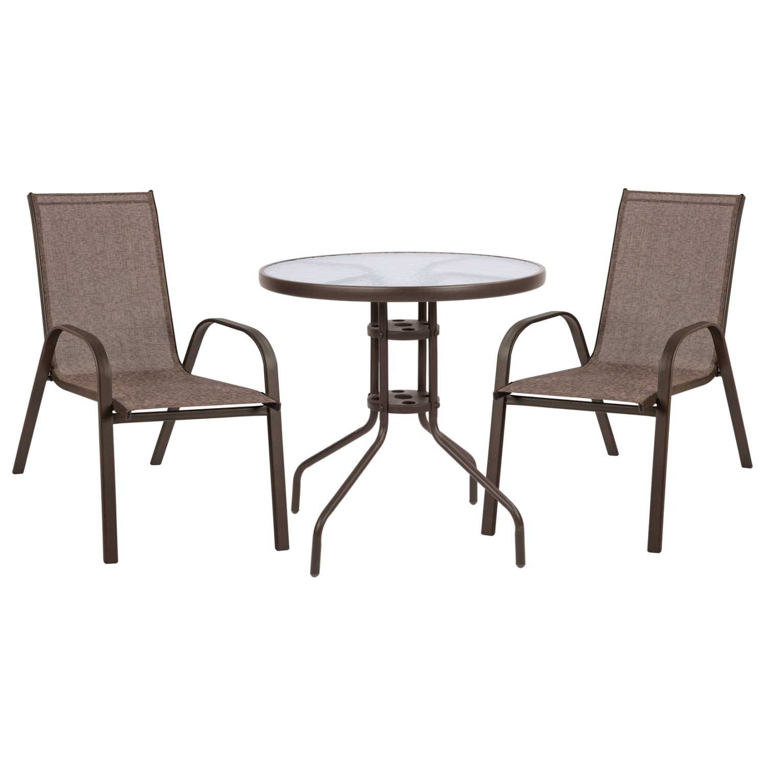 set-trapezarias-3tmch-me-trapezi-karekle ΣΕΤ ΤΡΑΠΕΖΑΡΙΑΣ 3ΤΜΧ ΜΕ ΤΡΑΠΕΖΙ Φ70 & ΚΑΡΕΚΛΕΣ LEON ΚΑΦΕ HM5184.02 - Image 1