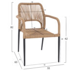 ΣΕΤ ΤΡΑΠΕΖΑΡΙΑΣ 5ΤΜΧ TABER HM10824.02 ΑΛΟΥΜ. ΣΚΟΥΡΟ ΓΚΡΙ--POLYWOOD--P.E.ΣΧΟΙΝΙ ΜΠΕΖ - Image 3