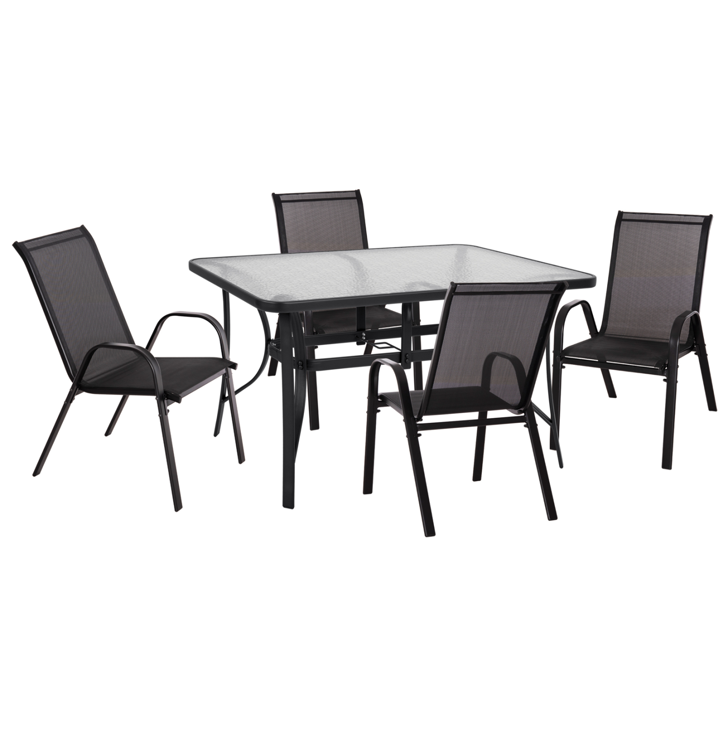 set-trapezarias-5tmch-fb91089403-metallo ΣΕΤ ΤΡΑΠΕΖΑΡΙΑΣ 5ΤΜΧ BRUNO HM10894.03 ΜΕΤΑΛΛΟ & TEXTILENE-- ΜΑΥΡΟ - Image 1
