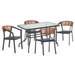 ΣΕΤ ΤΡΑΠΕΖΑΡΙΑΣ 5ΤΜΧ ADAM HM21160 ΚΑΡΕΚΛΕΣ ΑΛΟΥΜΙΝΙΟΥ & ΤΡΑΠΕΖΙ 120x70 ΓΚΡΙ