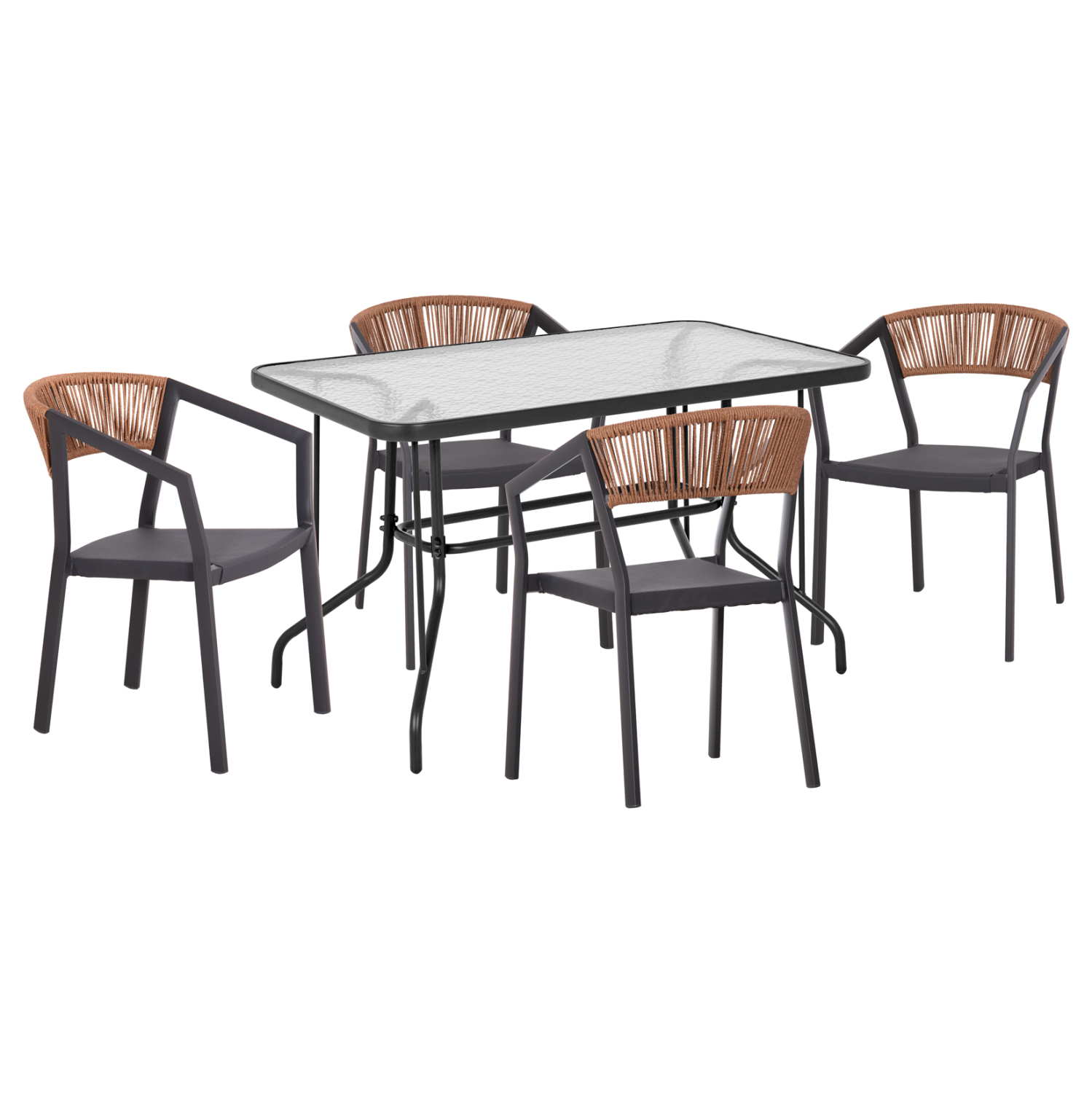 set-trapezarias-5tmch-fb921160-karekles- ΣΕΤ ΤΡΑΠΕΖΑΡΙΑΣ 5ΤΜΧ ADAM HM21160 ΚΑΡΕΚΛΕΣ ΑΛΟΥΜΙΝΙΟΥ & ΤΡΑΠΕΖΙ 120x70 ΓΚΡΙ - Image 1