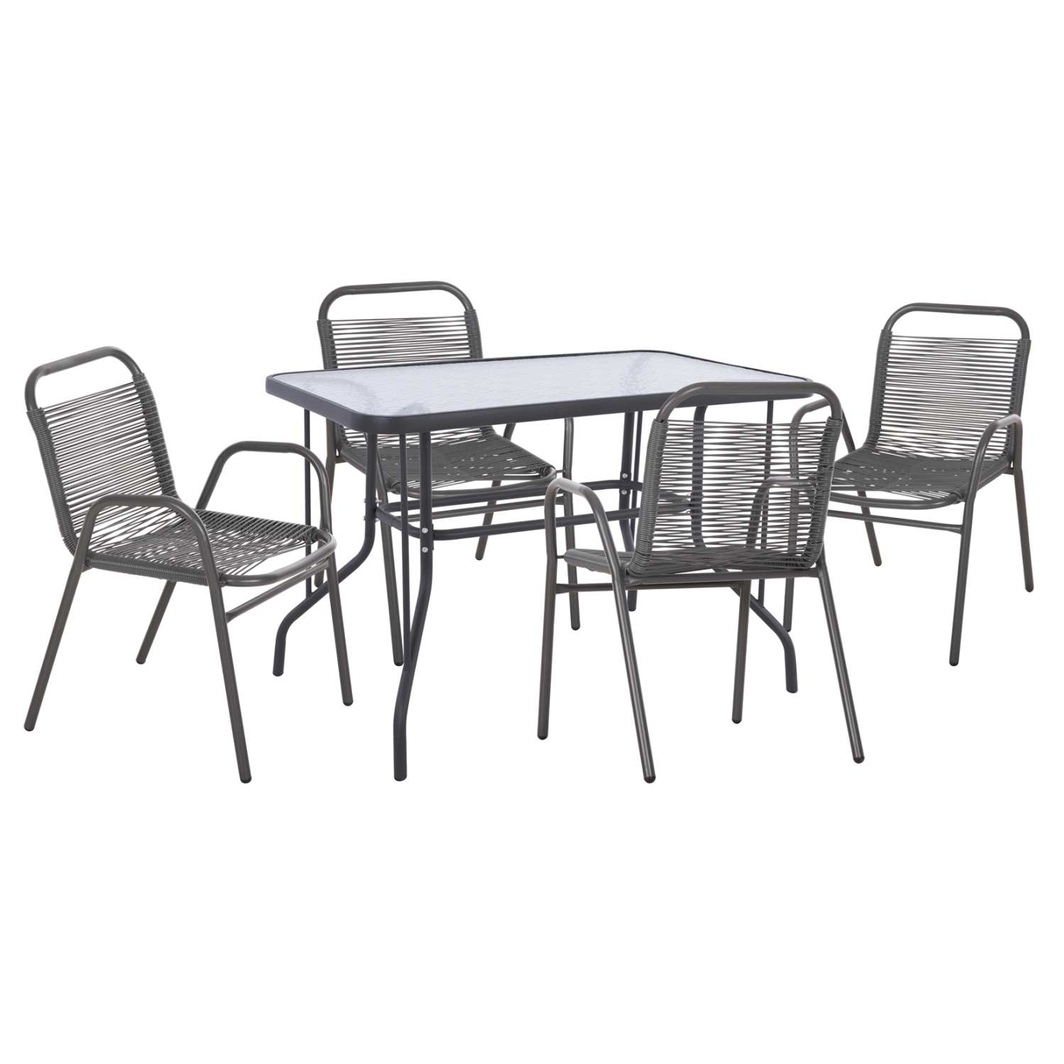 set-trapezarias-5tmch-fb921221-karekles- ΣΕΤ ΤΡΑΠΕΖΑΡΙΑΣ 5ΤΜΧ AVRIL HM21221 ΚΑΡΕΚΛΕΣ ΜΕΤΑΛΛΙΚΕΣ & ΤΡΑΠΕΖΙ 110x60 ΓΚΡΙ - Image 1