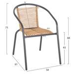 ΣΕΤ ΤΡΑΠΕΖΑΡΙΑΣ 5ΤΜΧ SWIFTER HM21222.01 ΚΑΡΕΚΛΕΣ ΜΕΤΑΛ.& ΤΡΑΠΕΖΙ 110x60 ΓΚΡΙ-ΦΥΣΙΚΟ - Image 3