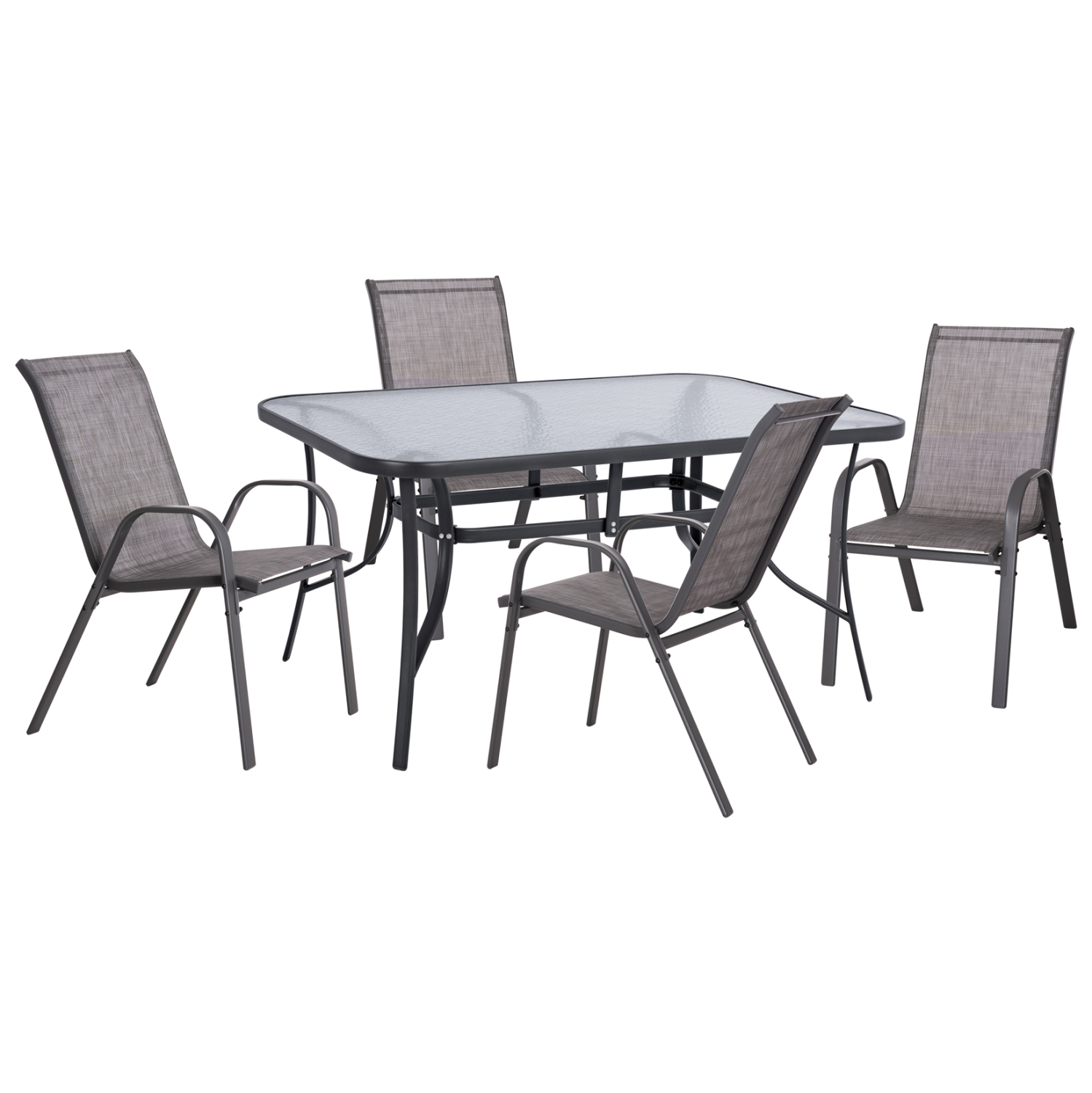 set-trapezarias-5tmch-fb9520101-gkri-met ΣΕΤ ΤΡΑΠΕΖΑΡΙΑΣ 5ΤΜΧ HM5201.01 ΓΚΡΙ ΜΕΤΑΛΛΙΚΟ ΜΕ 4 ΚΑΡΕΚΛΕΣ & ΤΡΑΠΕΖΙ 150Χ90 - Image 1