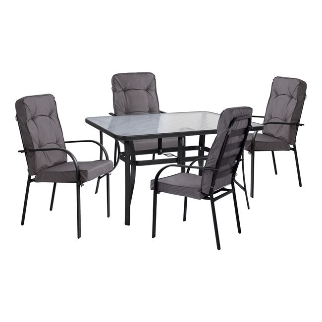 set-trapezarias-5tmx-trapezi-140ch80ch72 ΣΕΤ ΤΡΑΠΕΖΑΡΙΑΣ 5TMX ΤΡΑΠΕΖΙ 140Χ80Χ72Υεκ.ΚΑΙ 4 ΠΟΛΥΘΡΟΝΕΣ ΜΕΤΑΛΛΟ ΓΚΡΙ HM10562.01 - Image 1