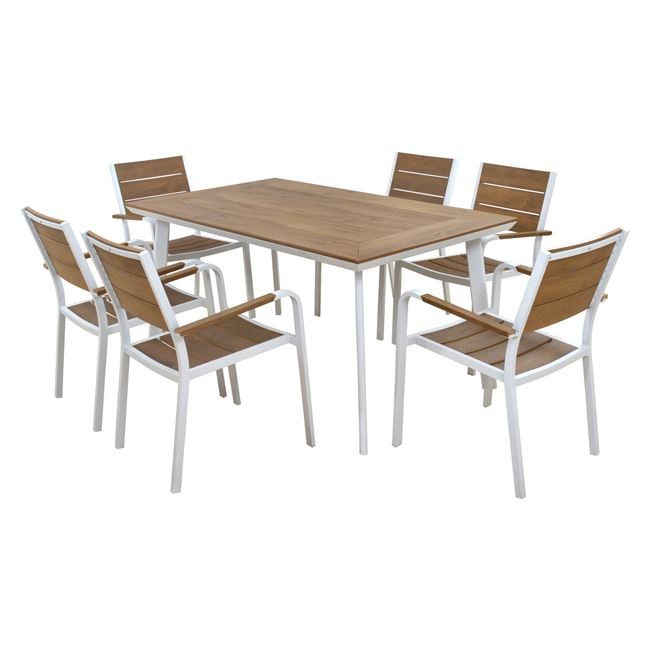 set-trapezarias-7tmch-se-leyko-chroma-hm ΣΕΤ ΤΡΑΠΕΖΑΡΙΑΣ 7ΤΜΧ ΣΕ ΛΕΥΚΟ ΧΡΩΜΑ HM5240.01 - Image 1