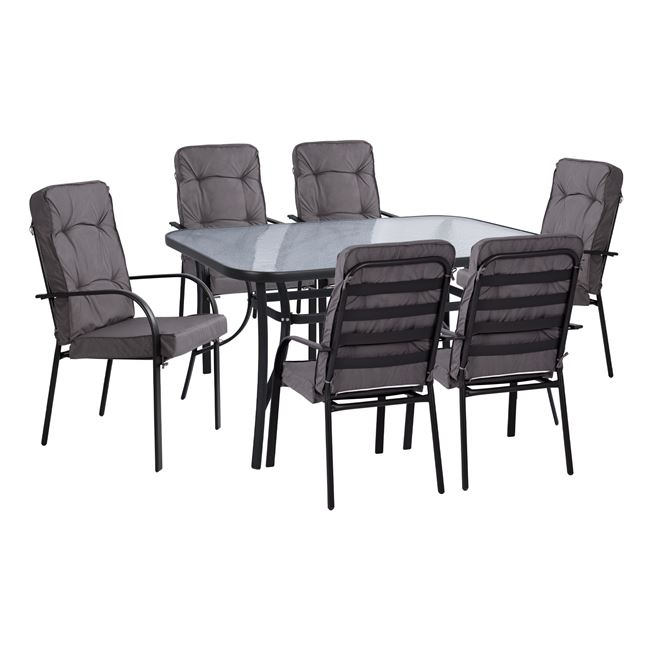 set-trapezarias-7tmx-trapezi-150ch90ch72 ΣΕΤ ΤΡΑΠΕΖΑΡΙΑΣ 7TMX ΤΡΑΠΕΖΙ 150Χ90Χ72Υεκ.ΚΑΙ 6 ΠΟΛΥΘΡΟΝΕΣ ΓΚΡΙ ΜΕΤΑΛΛΟ HM10561.01 - Image 1