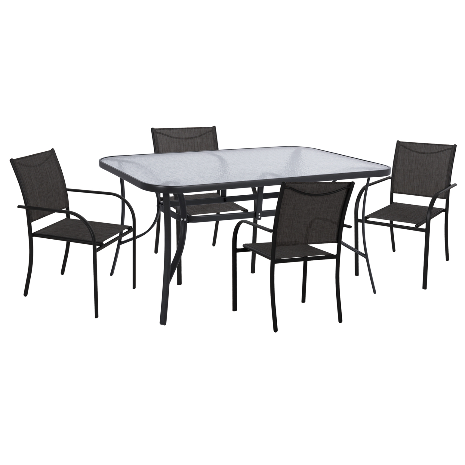 set-trapezarias-exotchoroy-5tmch-fb91089 ΣΕΤ ΤΡΑΠΕΖΑΡΙΑΣ ΕΞΩΤ.ΧΩΡΟΥ 5ΤΜΧ REDAN HM10890.01 ΜΕΤΑΛΛΟ-TEXTILENE ΜΑΥΡΟ & ΣΚΟΥΡΟ ΓΚΡΙ - Image 1