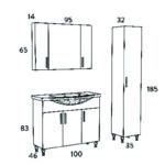 Σετ Επίπλου Mπάνιου SIENA SONOMA 100 9SSI100SN0W Πάγκο 96x34x83cm - Image 8