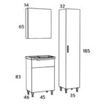 Σετ Έπιπλο Μπάνιου SIENA SONOMA 45 9SSI045SN0W Πάγκο 41x25x60cm, Νιπτήρας 45x37cm - Image 5