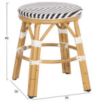 ΣΚΑΜΠΟ ΑΛΟΥΜΙΝΙΟΥ CHINO HM6285.03 BAMBOO LOOK-TEXTILENE ΛΕΥΚΟ-ΜΑΥΡΟ Φ36x46Υεκ. - Image 2