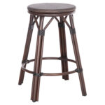 ΣΚΑΜΠΟ ΑΛΟΥΜΙΝΙΟΥ ΜΕΣ.ΥΨΟΥΣ CHINO HM6286.01 BAMBOO LOOK & TEXTILENE ΚΑΦΕ 43x43x65Υεκ