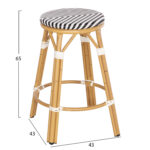 ΣΚΑΜΠΟ ΑΛΟΥΜΙΝΙΟΥ ΜΕΣ.ΥΨΟΥΣ CHINO HM6286.03 BAMBOO LOOK & TEXTILENE ΜΑΥΡΟ 43x43x65Υεκ - Image 2
