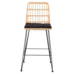 ΣΚΑΜΠΟ ΜΕΣ.ΥΨΟΥΣ ALLEGRA HM5643.11 ΜΕΤΑΛΛΟ&ΜΑΞΙΛΑΡΙ ΜΑΥΡΟ-WICKER ΜΠΕΖ 50x55x103Υεκ. - Image 3
