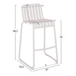 ΣΚΑΜΠΟ ΜΠΑΡ ΑΛΟΥΜΙΝΙΟΥ RACHEL HM6341.02 ΛΕΥΚΟ 47x56,5x98,5Υεκ. - Image 2