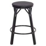 ΣΚΑΜΠΟ ΜΠΑΡ ΑΛΟΥΜΙΝΙΟΥ ΜΕΣΑΙΟΥ ΥΨΟΥΣ CHINO HM6286.02 BAMBOO LOOK & TEXTILENE ΜΑΥΡΟ 43x43x65Υεκ - Image 4