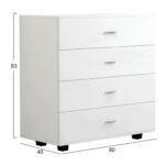ΣΥΡΤΑΡΙΕΡΑ ME 4 ΣΥΡΤΑΡΙΑ THORG HM8996.03 ΜΕΛΑΜΙΝΗ ΣΕ ΛΕΥΚΟ 80x40x83Yεκ. - Image 4
