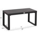 ΤΡΑΠΕΖΑΚΙ ΞΑΠΛΩΣΤΡΑΣ SENTRY HM6275.03 ΑΛΟΥΜΙΝΙΟ ΣΕ ΣΚΟΥΡΟ ΓΚΡΙ 87x43,5x45Υεκ. - Image 2