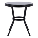 ΤΡΑΠΕΖΙ ΑΛΟΥΜΙΝΙΟΥ MOSES Φ70 BAMBOO LOOK HM5532.02 ΜΑΥΡΟ ΜΕ ΓΥΑΛΙ Φ70X76 εκ - Image 3